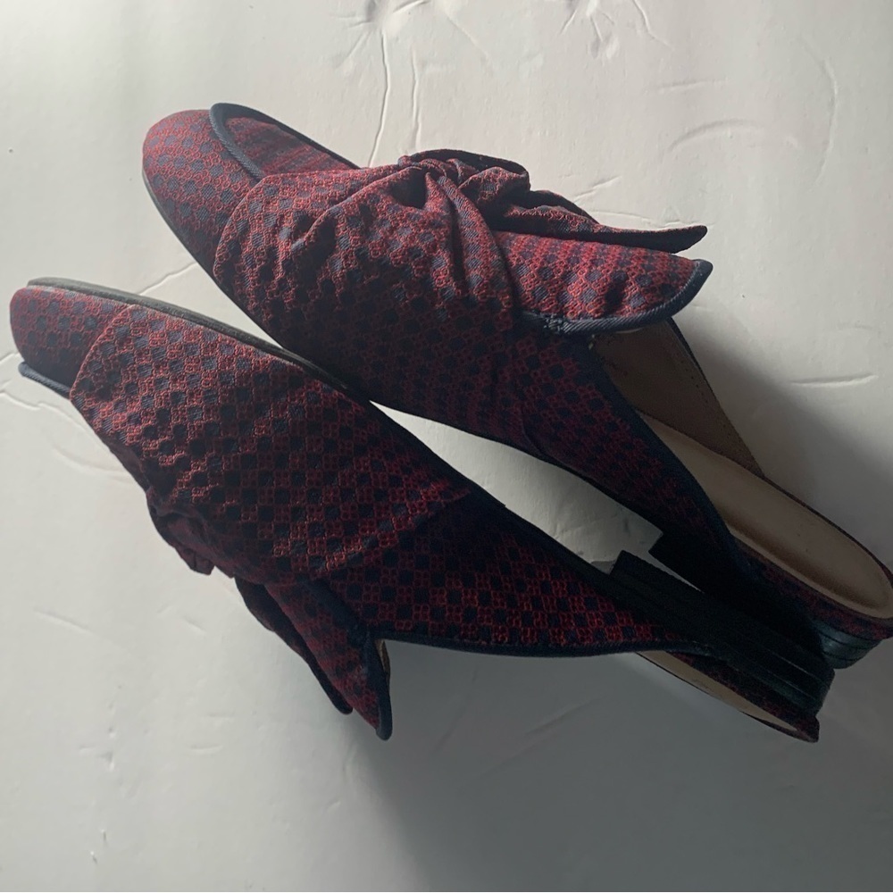 A New Day checkered vegan Mule slides flat shoes with bow. 7.5 - Picture 9 of 9